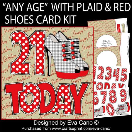 'any Age' with Plaid & Red Shoes Card Kit