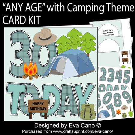 'any Age' with Camping Theme Card Kit