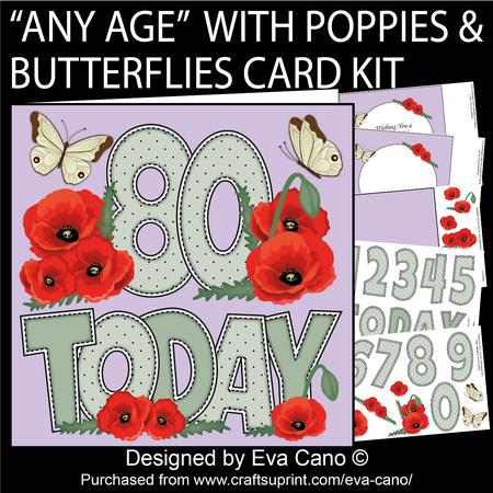 'any Age' with Poppies & Butterflies Card Kit