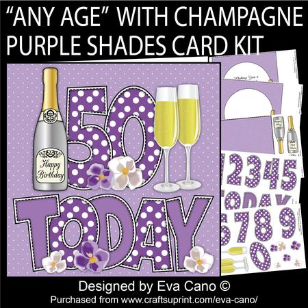 'any Age' with Champagne Purple Shades Card Kit