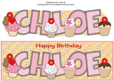 Birthday Cupcakes Chloe Large Dl
