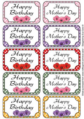 Happy Mothers Day & Birthday Tags