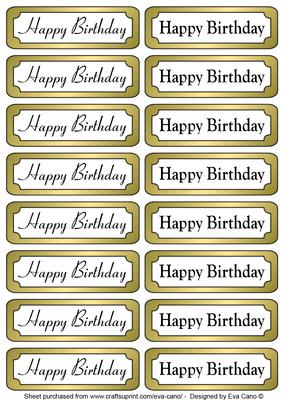 Happy Birthday Gold Tags