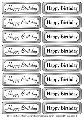 Happy Birthday Silver Tags