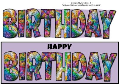 3D Paint Effect Birthday Large Dl