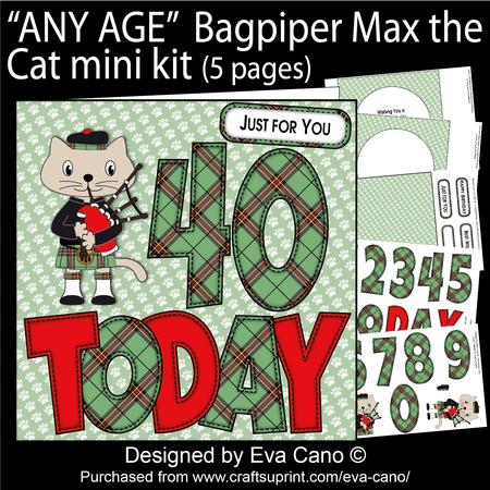 'any Age' Bagpiper Max the Cat Mini Kit