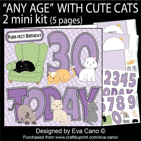 'any Age' with Cute Cats 2 Mini Kit