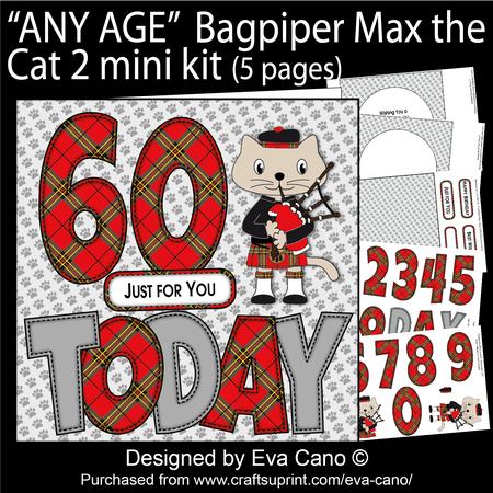 'any Age' Bagpiper Max the Cat 2 Mini Kit