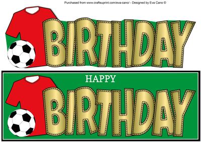 Red Football Top Birthday Large Dl