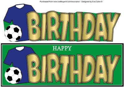 Blue Football Top Birthday Large Dl