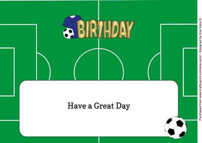 Blue Football Top Birthday Large Dl Insert