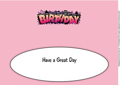 Urban Art in Pinks Birthday Large Dl Insert