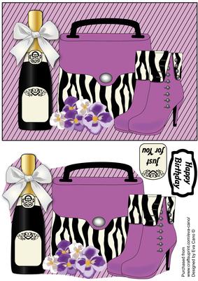 Handbag, Boots, Purple Flowers & Bubbly