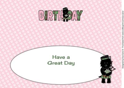 Bagpiper Jazz Dog Green Tartan Birthday Large Dl 2 Insert