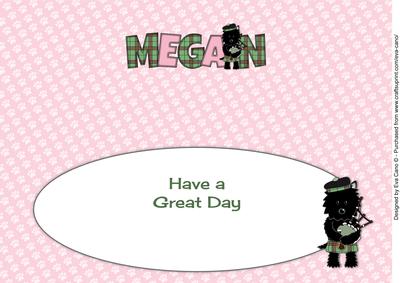 Bagpiper Jazz Dog Green Tartan Megan Large Dl Insert