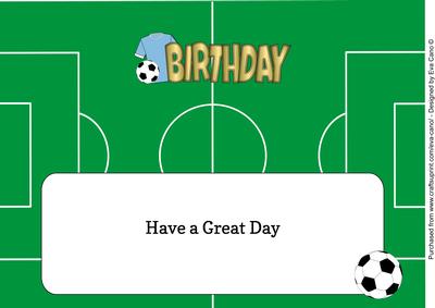 Sky Blue Football Top Birthday Large Dl Insert