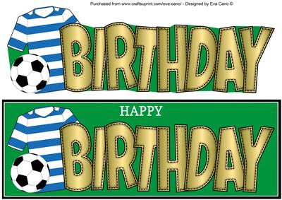 Blue & White Hoops Football Top Birthday Large Dl