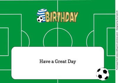 Blue & White Hoops Football Top Birthday Large Dl Insert