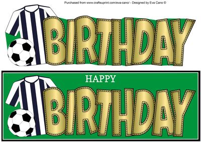 Blue & White Stripes Football Top Birthday Large Dl