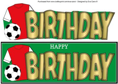 Red & White Football Top Birthday Large Dl