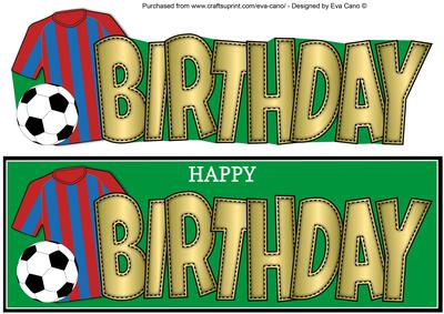 Wine & Blue Stripes Football Top Birthday Large Dl