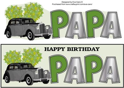 Vintage Car Papa Large Dl