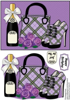 Tartan Handbag, Shoes, Purple Roses & Bubbly