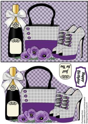 Plaid Handbag, Shoes, Purple Poppies & Bubbly