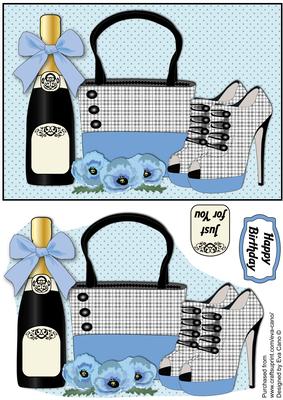 Plaid Handbag, Shoes, Blue Poppies & Bubbly