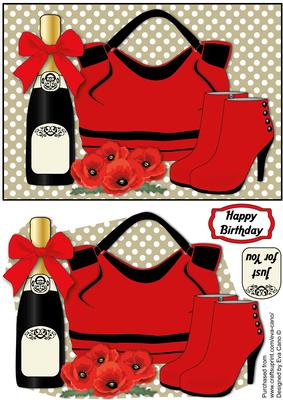 Red Handbag, Boots, Poppies & Bubbly