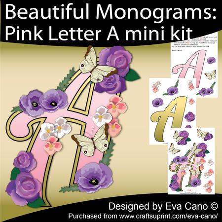 Beautiful Monograms: Pink Letter a Mini Kit