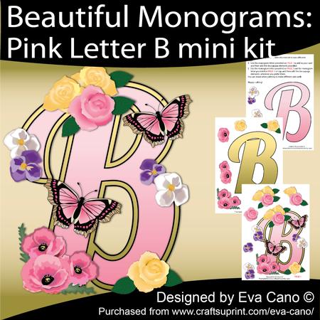 Beautiful Monograms: Pink Letter B Mini Kit
