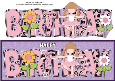 Ballerina Birthday Large Dl