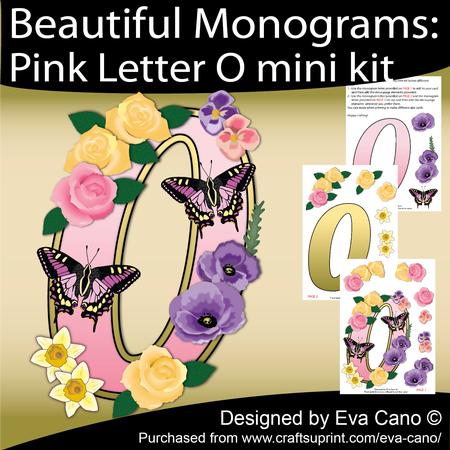 Beautiful Monograms: Pink Letter O Mini Kit