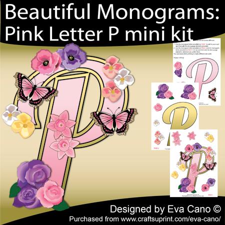 Beautiful Monograms: Pink Letter P Mini Kit