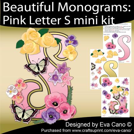 Beautiful Monograms: Pink Letter S Mini Kit