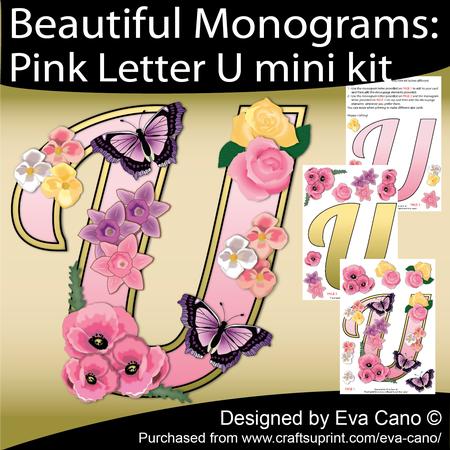 Beautiful Monograms: Pink Letter U Mini Kit
