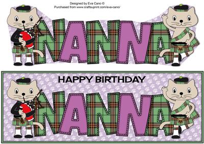 Bagpiper & Highland Fling Max Cat Nanna Large Dl