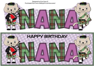 Bagpiper & Highland Fling Max Cat Nana Large Dl