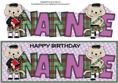 Bagpiper & Highland Fling Max Cat Nannie Large Dl