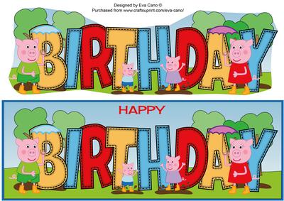 Pinkie Pigs Day Out Birthday Large Dl