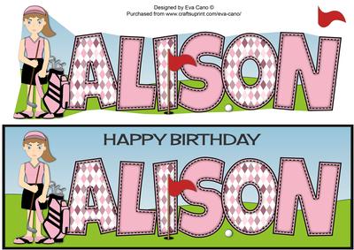 Female Golfer Alison Large Dl