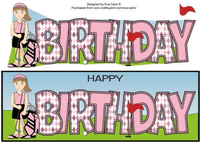 Female Golfer Birthday Large Dl