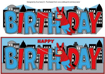 Spider Donkey Birthday Large Dl