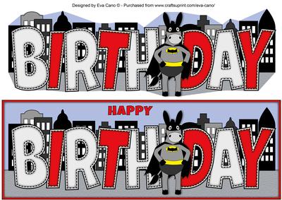 Bat Donkey Birthday Large Dl