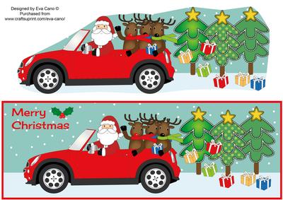 Santa's Red Mini Car Large Dl