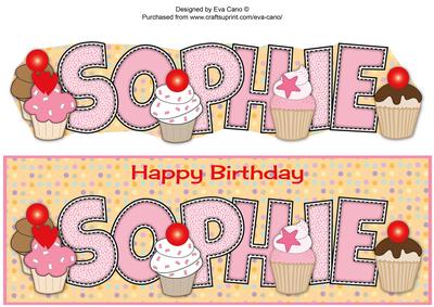 Birthday Cupcakes Sophie Large Dl