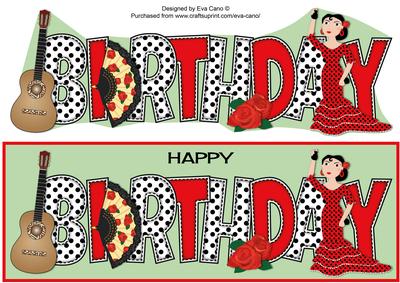 Flamenco Theme Birthday Large Dl