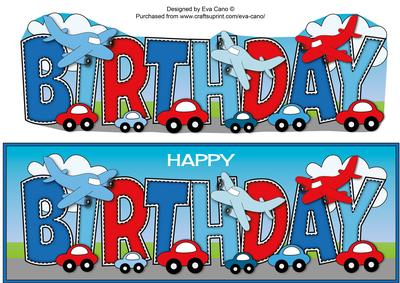 Little Cars & Planes Birthday Large Dl