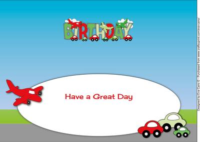 Little Cars & Planes Birthday Large Dl 2 Insert
